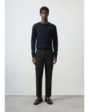 Mango Bologna Cropped Slim-Fit Trousers - Black
