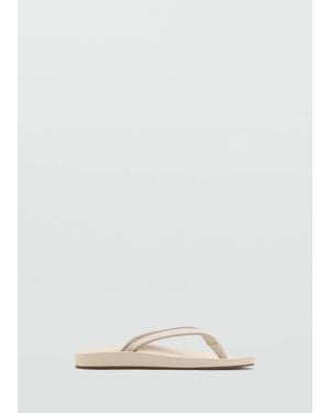 Mango Strappy Beach Sandals - Natural