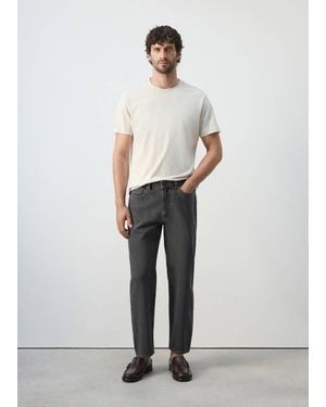 Mango Sammy Cropped Carrot Fit Jeans - White