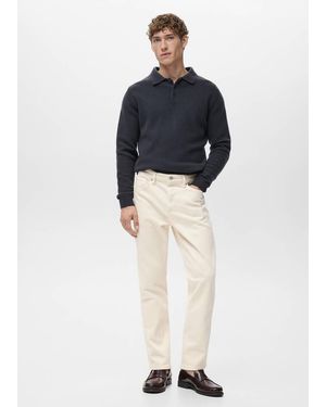 Mango Ben Cropped Tapered-Fit Jeans - Blue