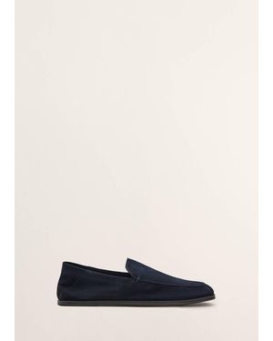 Mango Suede Leather Loafers - Blue