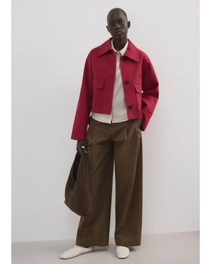 Mango Baumwolljacke Mit Tasche - Rot