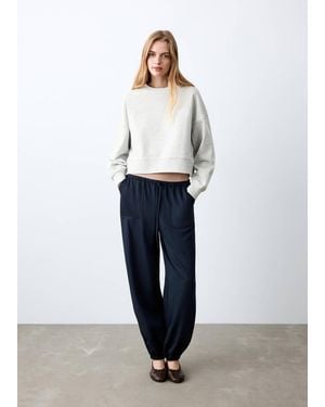 MANGO TEEN Cropped Cotton Sweatshirt - White