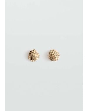 Mango Round Embossed Stainless Steel Earrings - White