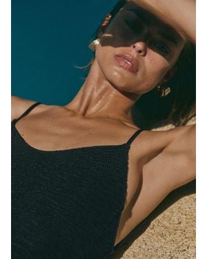 Mango Textured Double Hoop Earrings - Green