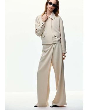 Mango Bomber Jacket With Pockets - Natural