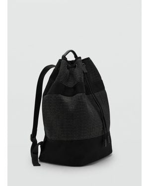Mango Lace-Up Sack Backpack - Black