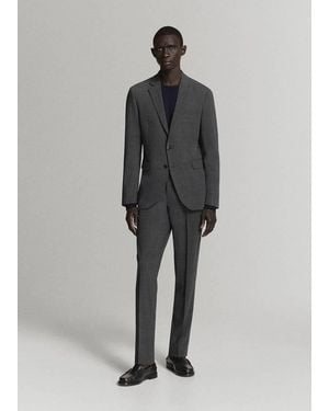 Mango Stretch Fabric Super Slim-Fit Suit Trousers - Grey