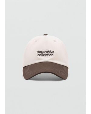 Mango Embroidered Message Cap - White