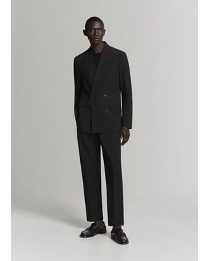 Mango Blazer Abito Boston Regular Fit Doppiopetto Nero