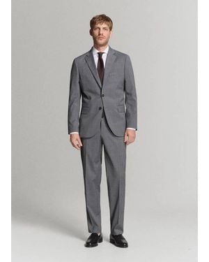 Mango London Regular-Fit Suit Jacket - Grey