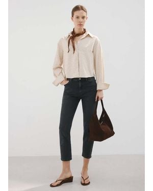 Mango Jeans Claudia Slim Crop Denim - Nero