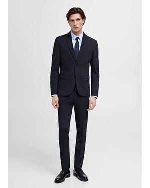 Mango Super Slim-Fit Suit Jacket - Blue