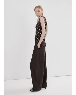 Mango Mid-Rise Lyocell Trousers - White