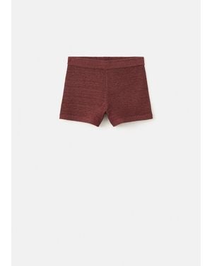 Mango Fitted Knitted Shorts - Red