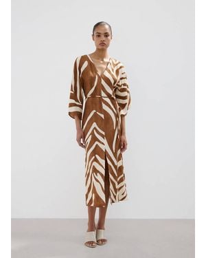 Mango Printed Cotton Dress - White