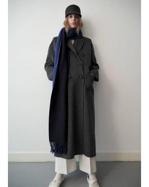 Mango Long Wool Coat - Black