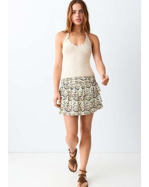 MANGO TEEN Ruffled Short Skirt - White