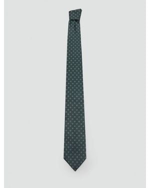 Mango Printed Silk Tie - Blue