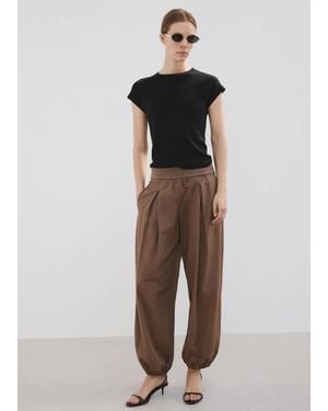 Mango Short-Sleeved Knitted Cotton Jumper - Black