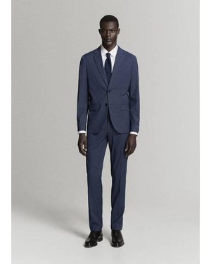 Mango Pantaloni Completo París Super Slim-Fit Blu Inchiostro