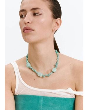 Mango Bead Stone Necklace - Green