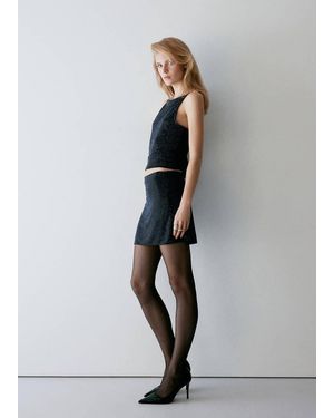 Mango Rhinestone Mini-Skirt - Grey