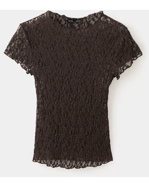 Mango Lace T-Shirt - Black