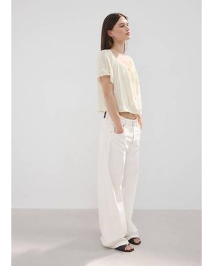 Mango Cotton Lace Blouse - White