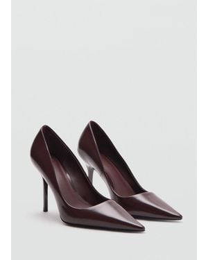 Mango Spitz Zulaufende Pumps - Braun