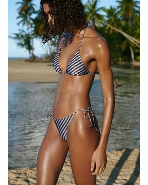 Mango Striped Triangle Bikini Top - Green