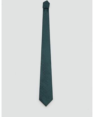 MANGO TEEN Polka Dot Tie With Embroidered Details - Blue