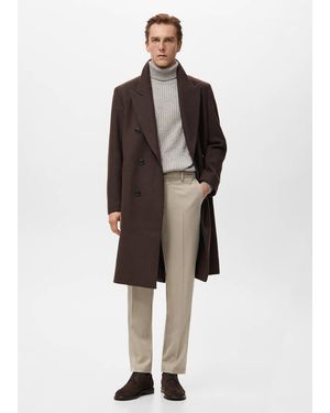 Mango Fluid Regular-Fit Trousers - Brown
