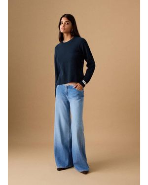 MANGO TEEN Buttons Detail Knit Jumper - Blue