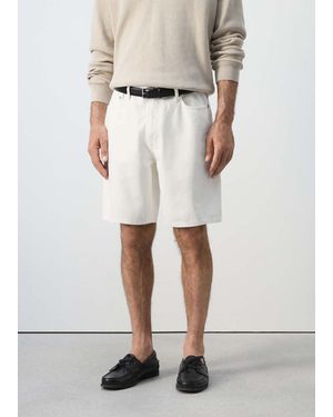Mango Bermuda Denim Dritti Bianco Sporco - Neutro