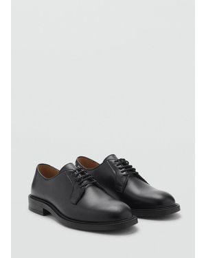 Mango Anzugschuhe Aus Leder - Schwarz