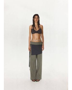 Mango Semi-Transparent Knitted Crop Top - White
