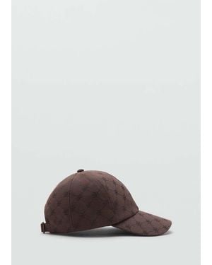 Mango Cap With Printed Logo - Brown