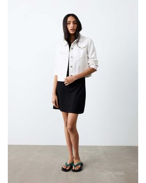 MANGO TEEN Denim Jacket Pockets - White