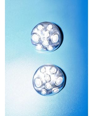 Mango Round Crystal Appliqué Earrings - Blue