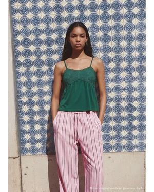 MANGO TEEN Embroidered Flower Top - Grey