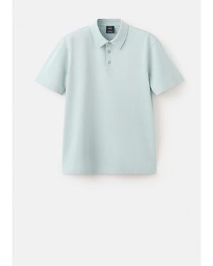 Mango Slim Fit Piqué Polo - Blue