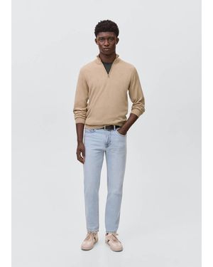 MANGO TEEN Knitted Jumper With Perkins Neck - White