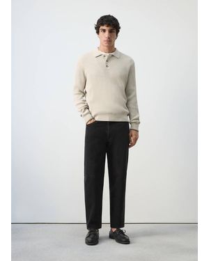 Mango Cotton-Blend Braided Knitted Jumper - White