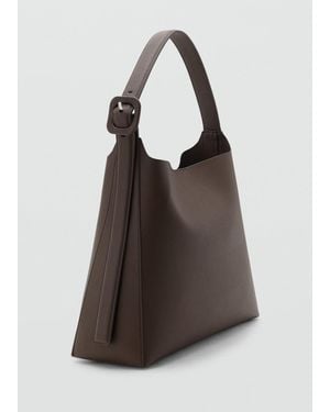 Mango Bucket Bag With Buckle - Brown