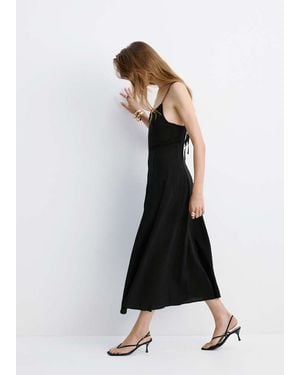 Mango Midi Dress With Stitch Detailing - Blue
