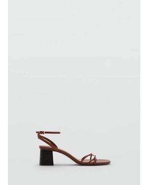 Mango Heeled Sandals With Straps - Pink