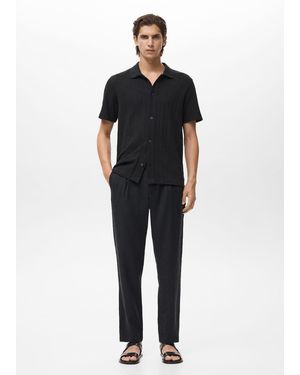 Mango Straight-Fit Pleated Trousers - Blue