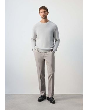 Mango Pullover 100% Cotone Maglia Medio Grigio Ghiaccio
