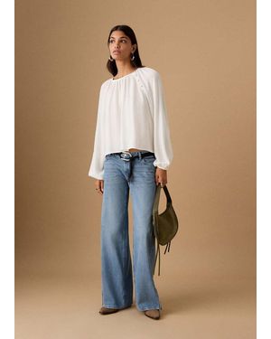MANGO TEEN Blouse With Lurex Details - Blue